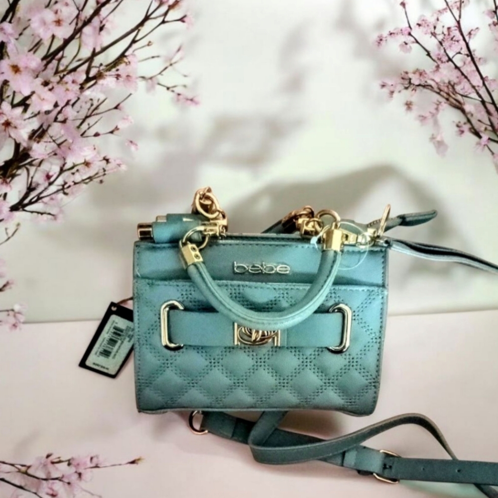 Bebe Alex Blue Satchel Bag